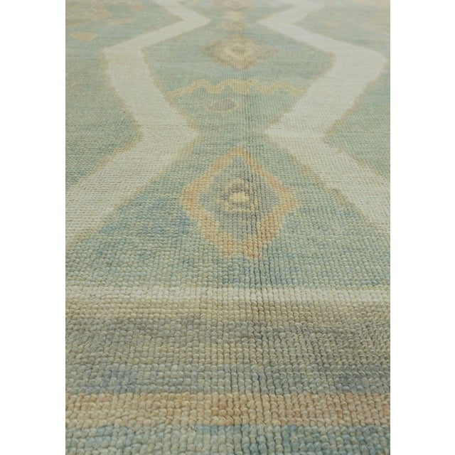 Early 21st Century Cream & Sky Blue Turkish Oushak Rug 6'3" x 9' For Sale - Image 5 of 9