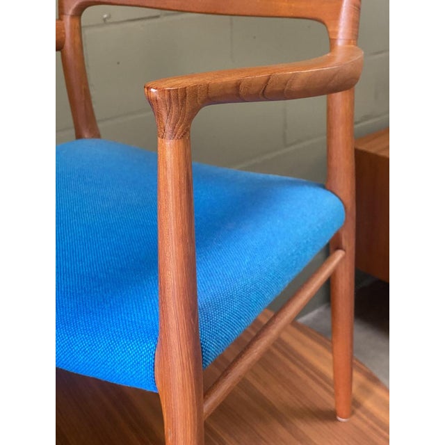 Armchair Model 56 in Teak and Hallingdal by Niels Otto Møller for J. L. Møllers Mobelfabrik, 1960s For Sale - Image 9 of 16