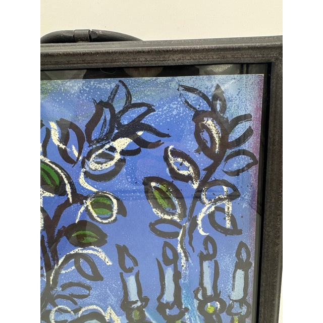 Marc Chagall 1962 Marc Chagall “The Candlestick” Original Color Lithograph, Jerusalem Windows For Sale - Image 4 of 12