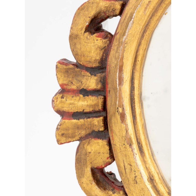 Baroque Style Giltwood Framed Small Mirror For Sale - Image 4 of 6