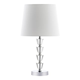 Contemporary Stacked Table Lamp - Clear & Chrome For Sale