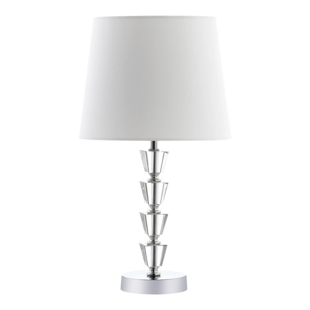 Contemporary Stacked Table Lamp - Clear & Chrome For Sale