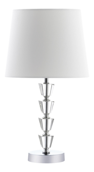 Contemporary Stacked Table Lamp - Clear & Chrome
