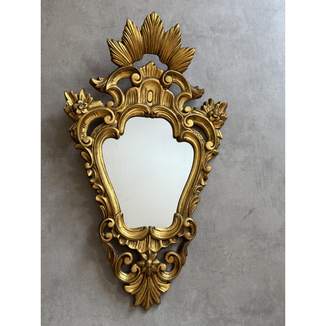 1950s Vintage French Gilt Cornucopia Mirror, 1950s For Sale - Image 5 of 5