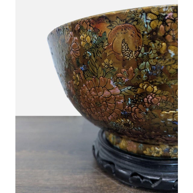 Japanese Vintage Satsuma "Thousand Flowers" Bowl For Sale - Image 3 of 5