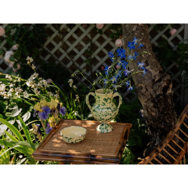 English Sharland England Splatter Scallop Dish, Yellow & Verde For Sale - Image 3 of 4