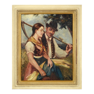 Hungarian Harvest Courtship 1920s by Pal Szlavik