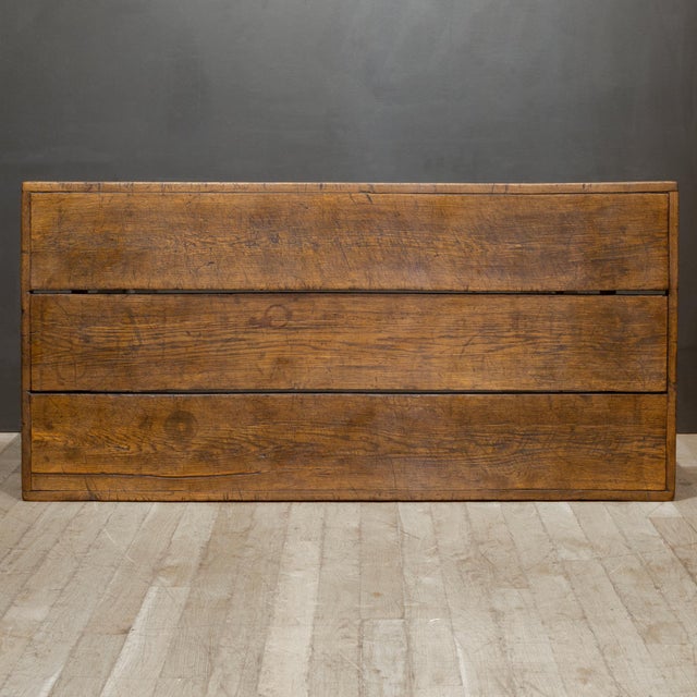 19th C. Hand Made Primitive Solid Oak High Table c.1850 For Sale - Image 4 of 10
