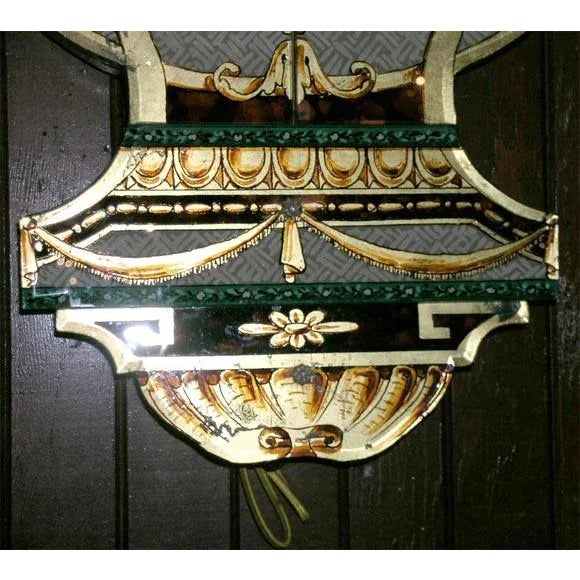 1940s Fanciful Eglomise Electric Wall Clock For Sale - Image 5 of 7