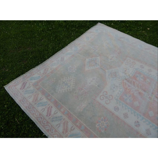 Textile Distressed Oversize Turkish Kars Oushak Rug - 6′10″ × 8′9″ For Sale - Image 7 of 10
