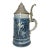 Antique Whites Utica Stoneware Pottery "Prince of Pilsen" Pewter Lidded Stein For Sale