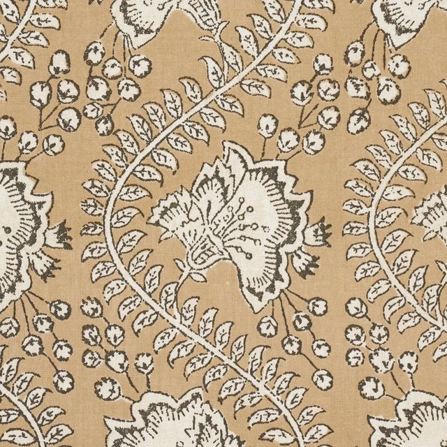 Schumacher SAMPLE - Schumacher Tombay Fabric In Ochre For Sale - Image 4 of 4