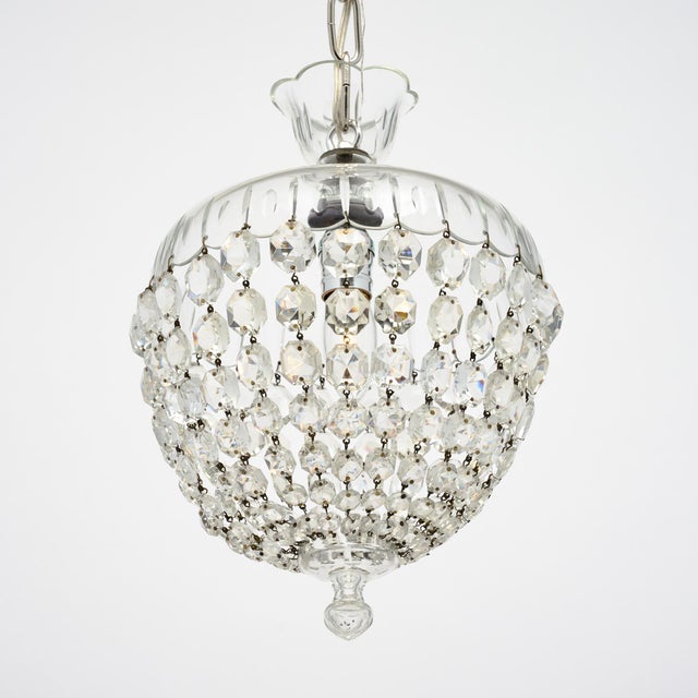 Baccarat Antique French Baccarat Crystal Pendant Chandelier - a Pair For Sale - Image 4 of 9
