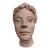 Vintage Signed CJD Figural Ceramic Head Sculpture For Sale