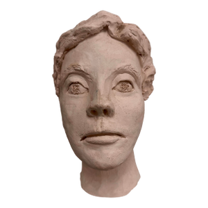 Vintage Signed CJD Figural Ceramic Head Sculpture