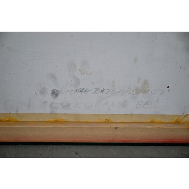 Green Michal Bajsarowicz, Abstract Composition: Zakopane, 1988, Oil and Mixed Media Painting For Sale - Image 8 of 11