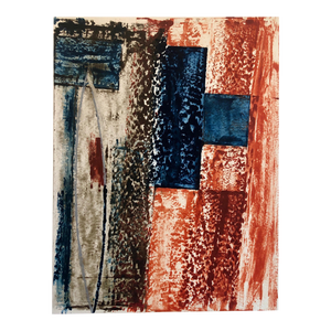 Larry Brown, Abstract Expressionist American Modernist Oil Monotype Monoprint Painting, 1989