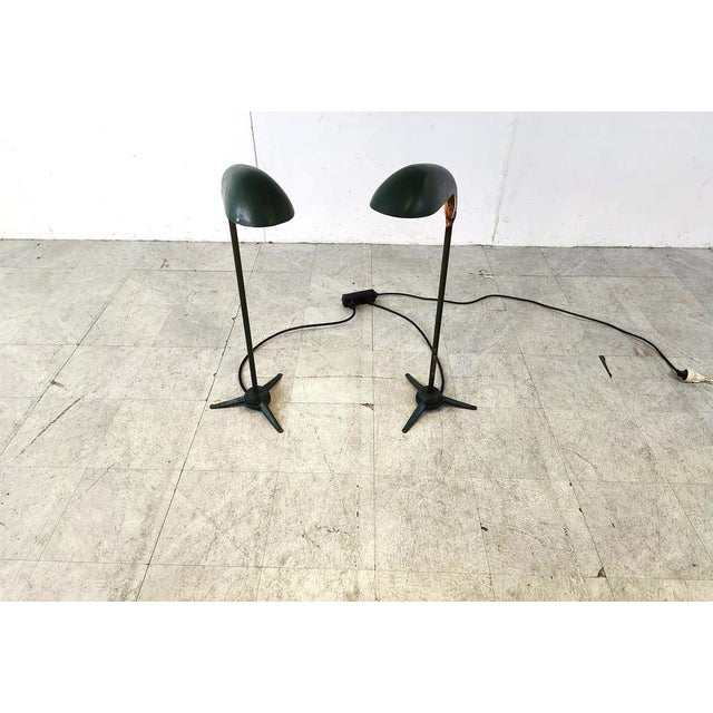Vintage Metal Floor Lamps, 1970s, Set of 2, in Good conditions. Designed 1970 to 1979 Up to 250V (Europe/UK Standard).The...