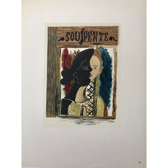 Abstract 1963 Georges Braque Lithograph P29 Souspente For Sale - Image 3 of 3