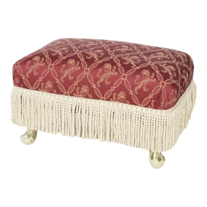 Antique French Country Style Upholstered Footstool, 1920