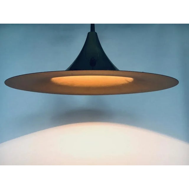 Postmodern Witch Hat Gold Pendant Lamp, 1980s For Sale - Image 12 of 13