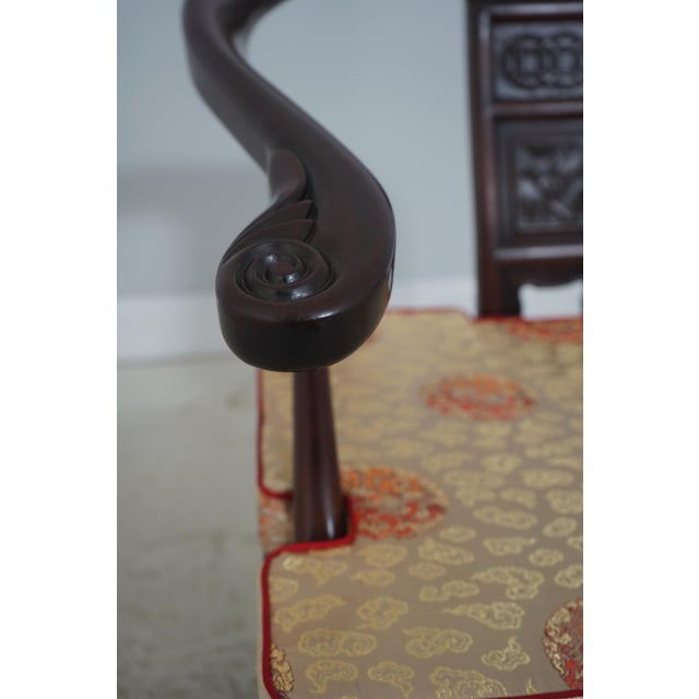 Pair of Vintage Chinese Rosewood Carved Armchairs For Sale - Image 15 of 18