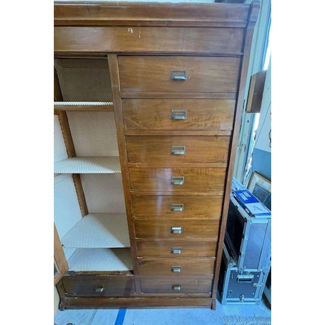 Cabinet with Chest of Drawers and Display Cabinet in Walnut, Early 1900s For Sale - Image 10 of 16