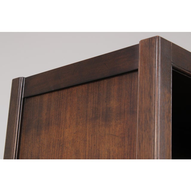 Pair Knob Creek Walnut Mahogany Open Bookcase For Sale - Image 12 of 16