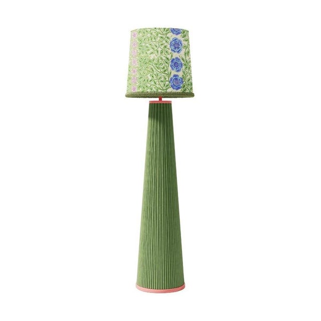 Winnie floor lamp in rattan, wood and printed cotton by popus editions. Dimensions: ⌀ 45 x h 122 cm. Materials: painted...