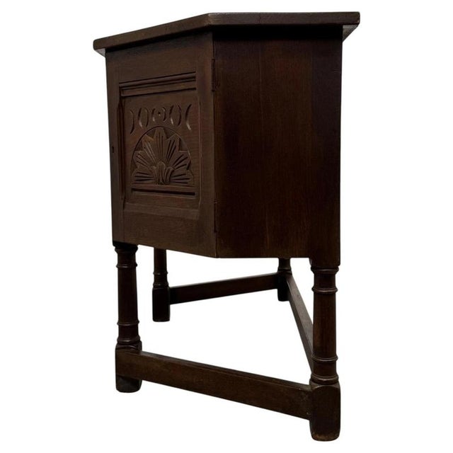 Early 20th Century English Carved Oak Writing Desk For Sale - Image 11 of 13