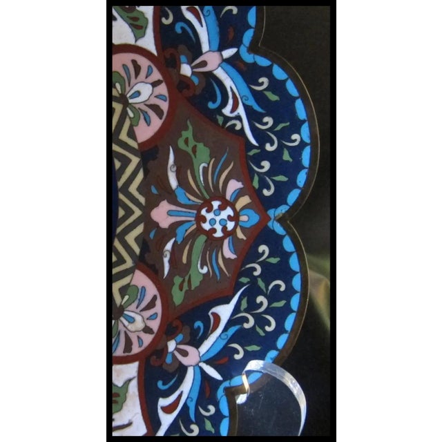 Vintage Cloisonné Chinese Charger For Sale - Image 10 of 10