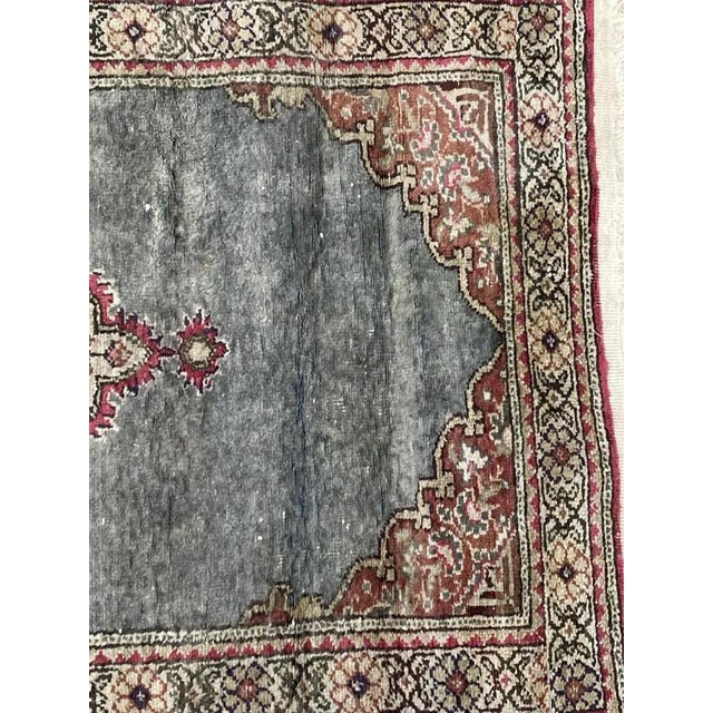 Small Vintage Turkish Kayseri Silk & Cotton Rug For Sale - Image 4 of 16