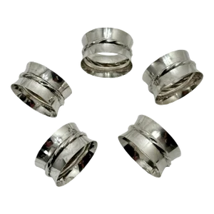 Matched Set of 5 Vintage Mid Century American Sterling Silver Napkin Rings by Towle Silver Silversmiths