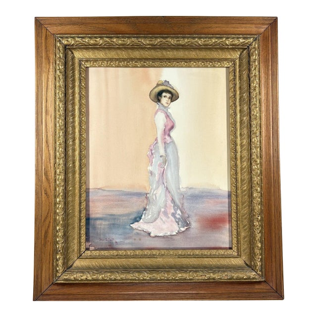 Late 20th Century Large Steve LeBailly Signed Original Watercolor Master Study After Whistler For Sale