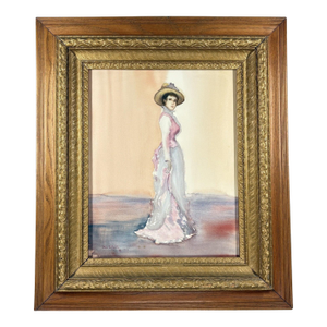 Original Steve LeBailly Signed Watercolor Portrait After Whistler Adeline Grand Ornate Gilt Frame