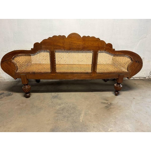 Pair of Matching British Colonial Cane Settees For Sale - Image 16 of 18