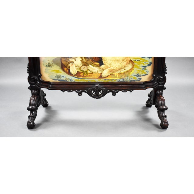 19th Century English Victorian Rosewood Fire Screen For Sale - Image 6 of 18