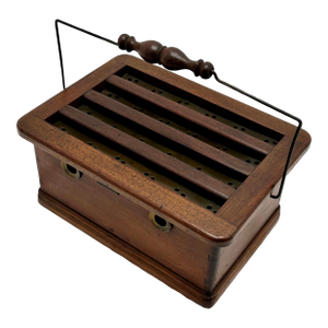 Beautifully Hand Made Antique American Early 1800s Georgian Era Mahogany & Brass Hot Ember Foot Warmer