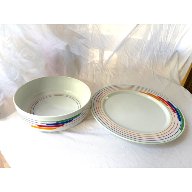 Studio Nova Vintage Memphis Style Serving Bowl and Plate For Sale - Image 4 of 4