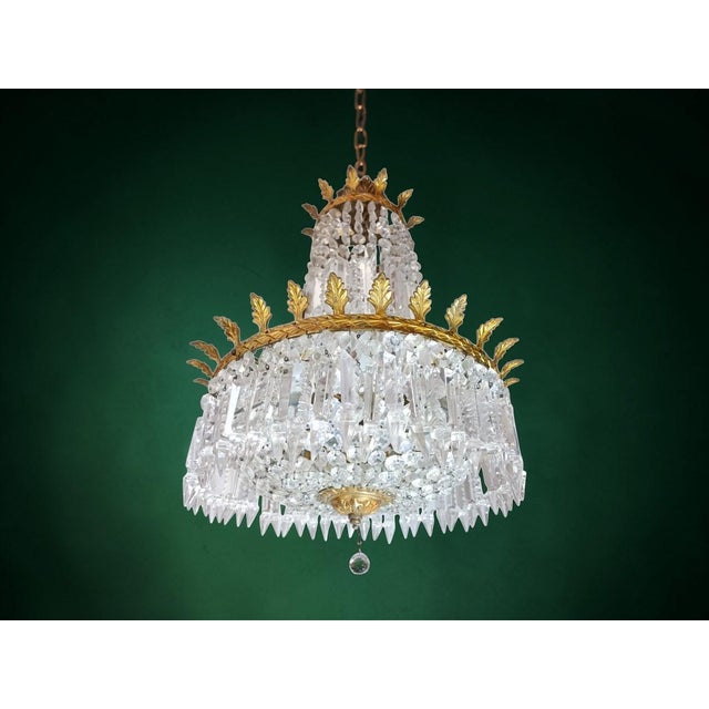 Goldenrod Antique Pendant Light from Baccarat, 1890s For Sale - Image 8 of 9
