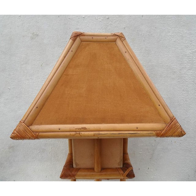 Bamboo Rattan Pagoda Table Lamp, Italy, 1990s For Sale - Image 10 of 18