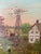 American School, 19th Century Farm Scene W/Halladay Standard Windmill Oil on Canvas Circa 1870 Windmill Inscribed Halladay Standard / Batavia,ILLS For Sale - Image 6 of 10