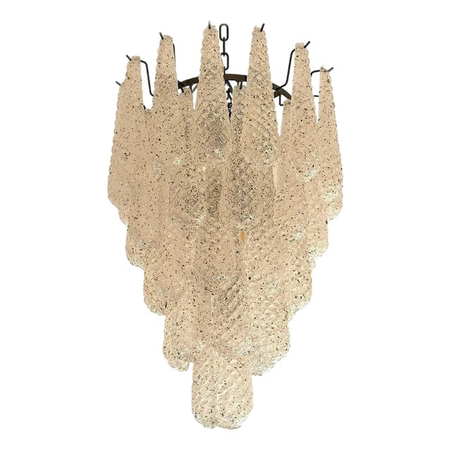 Venetian Murano Glass Conchiglie Chandelier in Black Nickel by Simoeng for Simoeng For Sale