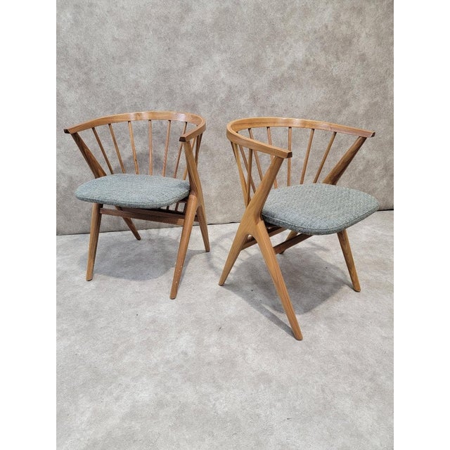 Mid Century Modern Helge Sibast & George Tanier for Sibast Møbler No 8 Style Teak Captain Chairs - Pair Furnish your side...