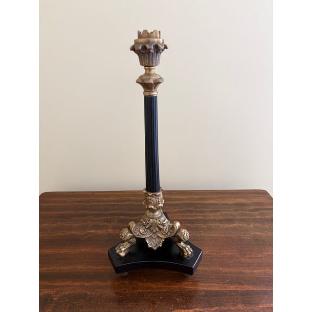 Late 20th Century Neoclassical Grand Tour Lion Paw Feet Candle Holder For Sale - Image 5 of 8