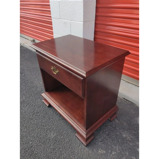 Brown Vintage Mid 20th Century Cherry Nightstand Rvs For Sale - Image 8 of 9