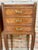 1940s Pair of French Louis XV Style Bedside Tables with Marquetry and Brass Hardware, Pair For Sale - Image 6 of 10