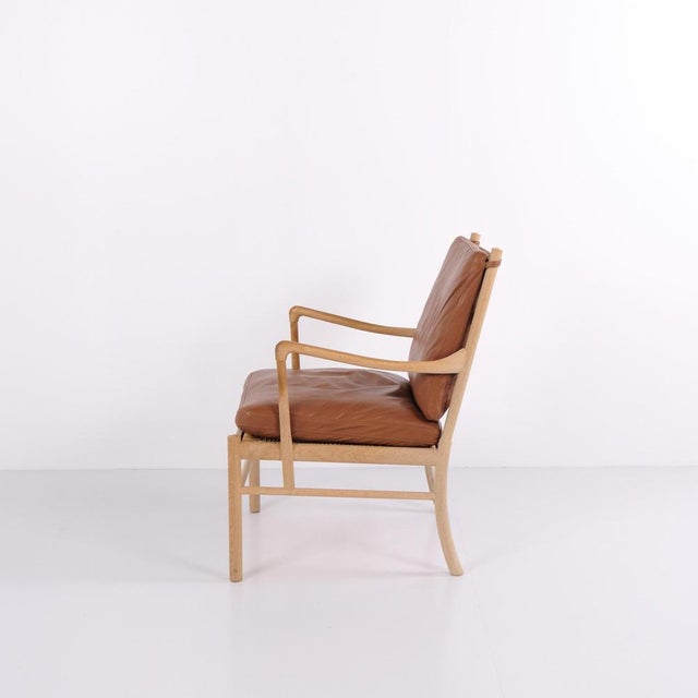 Ole Wanscher Colonial Armchair Model PJ149 in Oak with Cognac Leather by Ole Wanscher, 1949, Set of 2 For Sale - Image 4 of 13