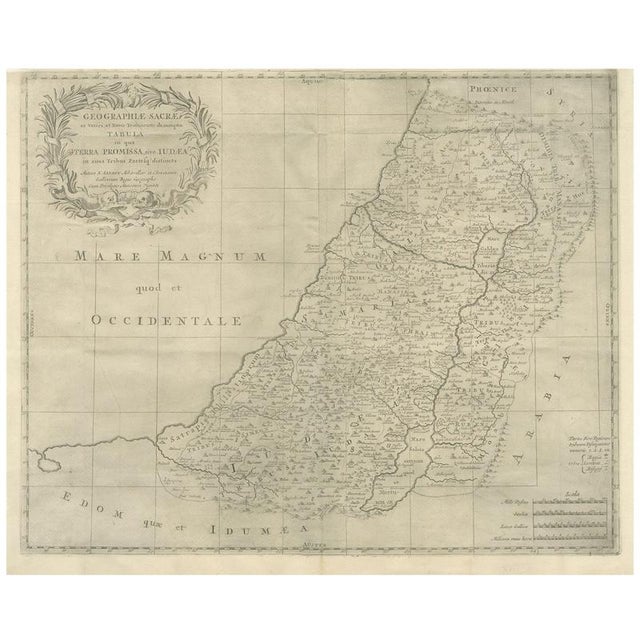 Antique Holy Land Map, 1700 For Sale - Image 9 of 9