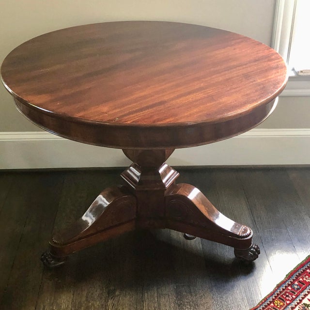 Round Mahogany Center Hall Table Chairish